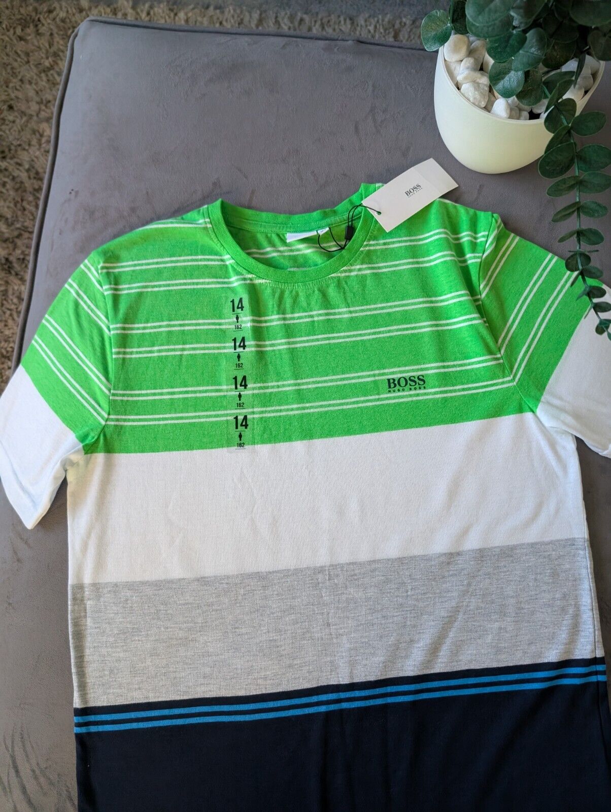 New Stripe Navy Green White boys hugo boss age 14 Smart Gift