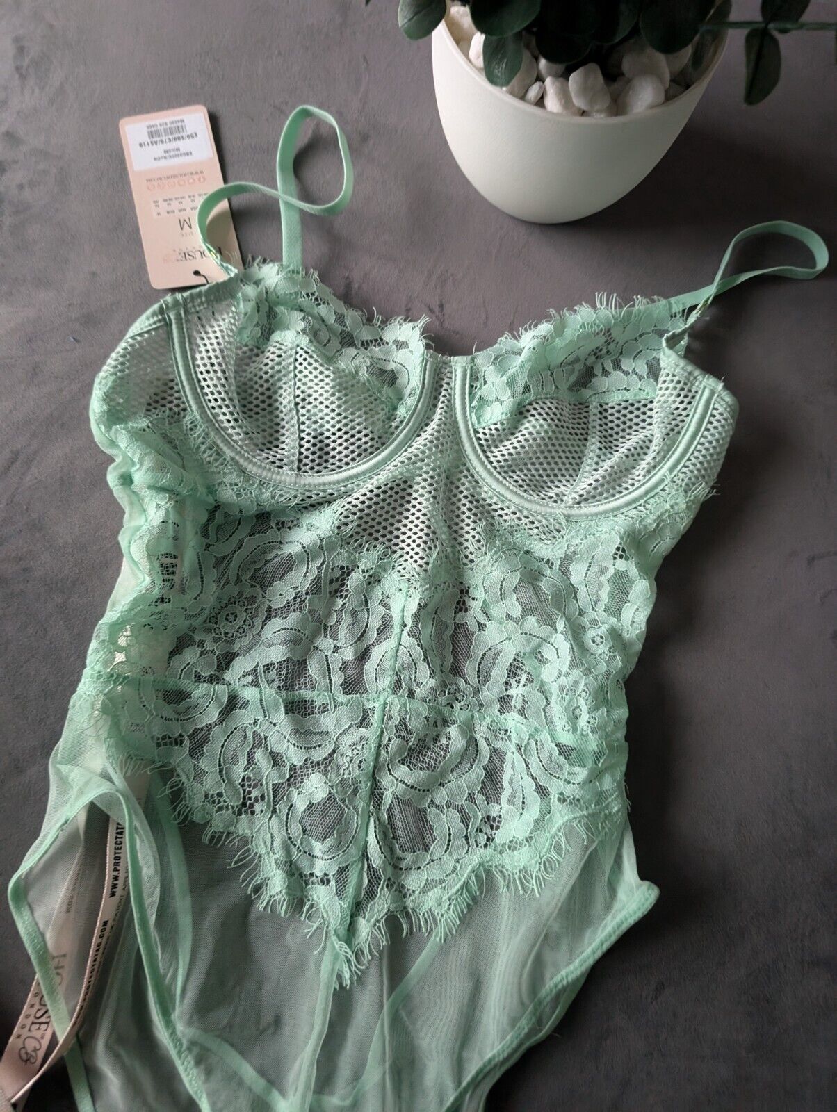 House of CB Nadia Mint Green Bodysuit Uk M BNWT’s Sexy Lace Cute Gift