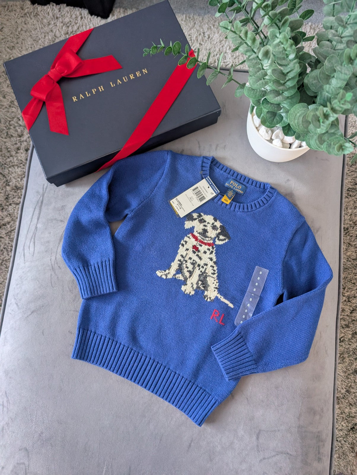 New Gorgeous Kids Ralph Lauren Dog Dalmatian Puppy Knitted Jumper Size 5yrs Gift