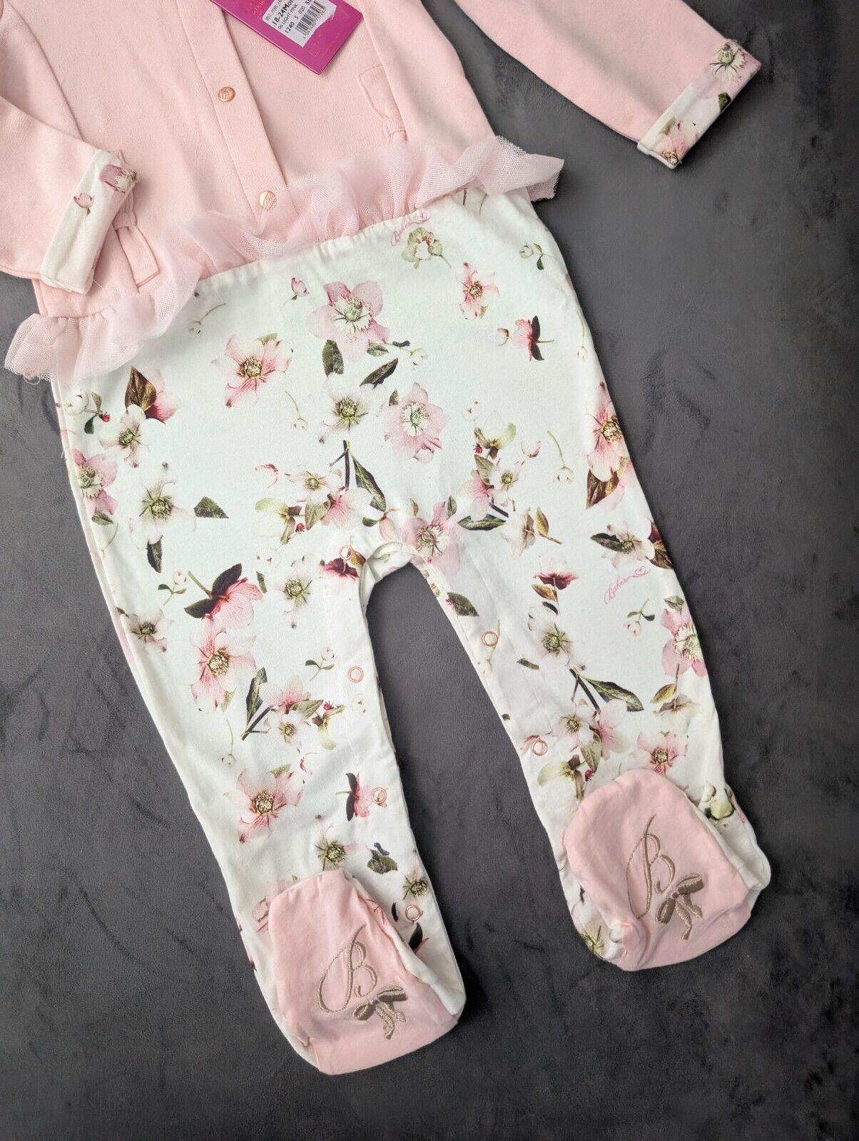 New Ted Baker Baby Girl Sleepsuit Outfit Romper Frill Gift 18-24m Floral