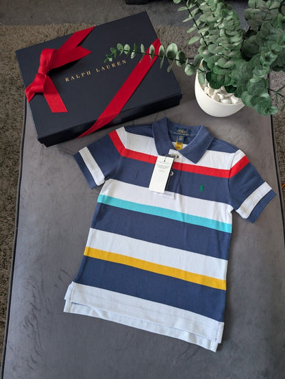 New Ralph Lauren Rainbow Smart Polo T Shirt Age 4 Gift Casual Embroided Pony