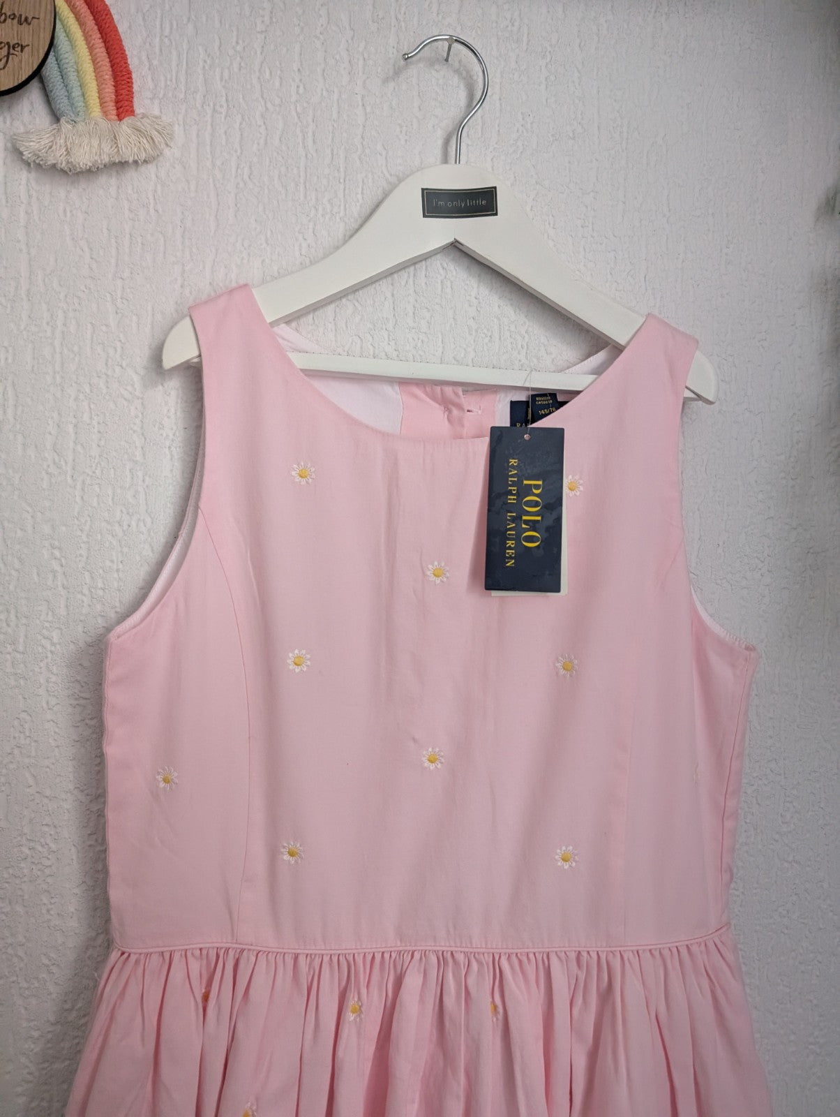 New Ralph Lauren Girls Embroidery Daisy Chain Occasion Dress Pink 10-12 Gift