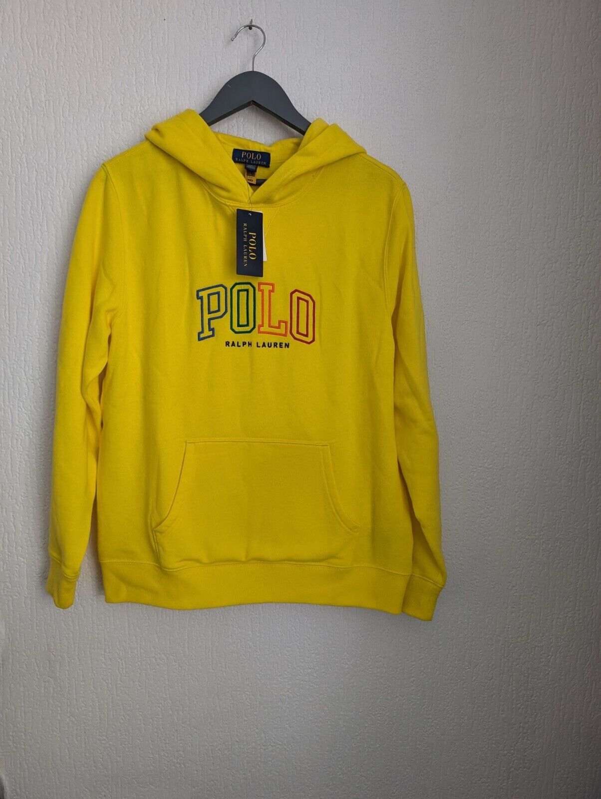 new Ralph Lauren classic yellow rainbow polo hoodie age 15yr / adult XS/S polo