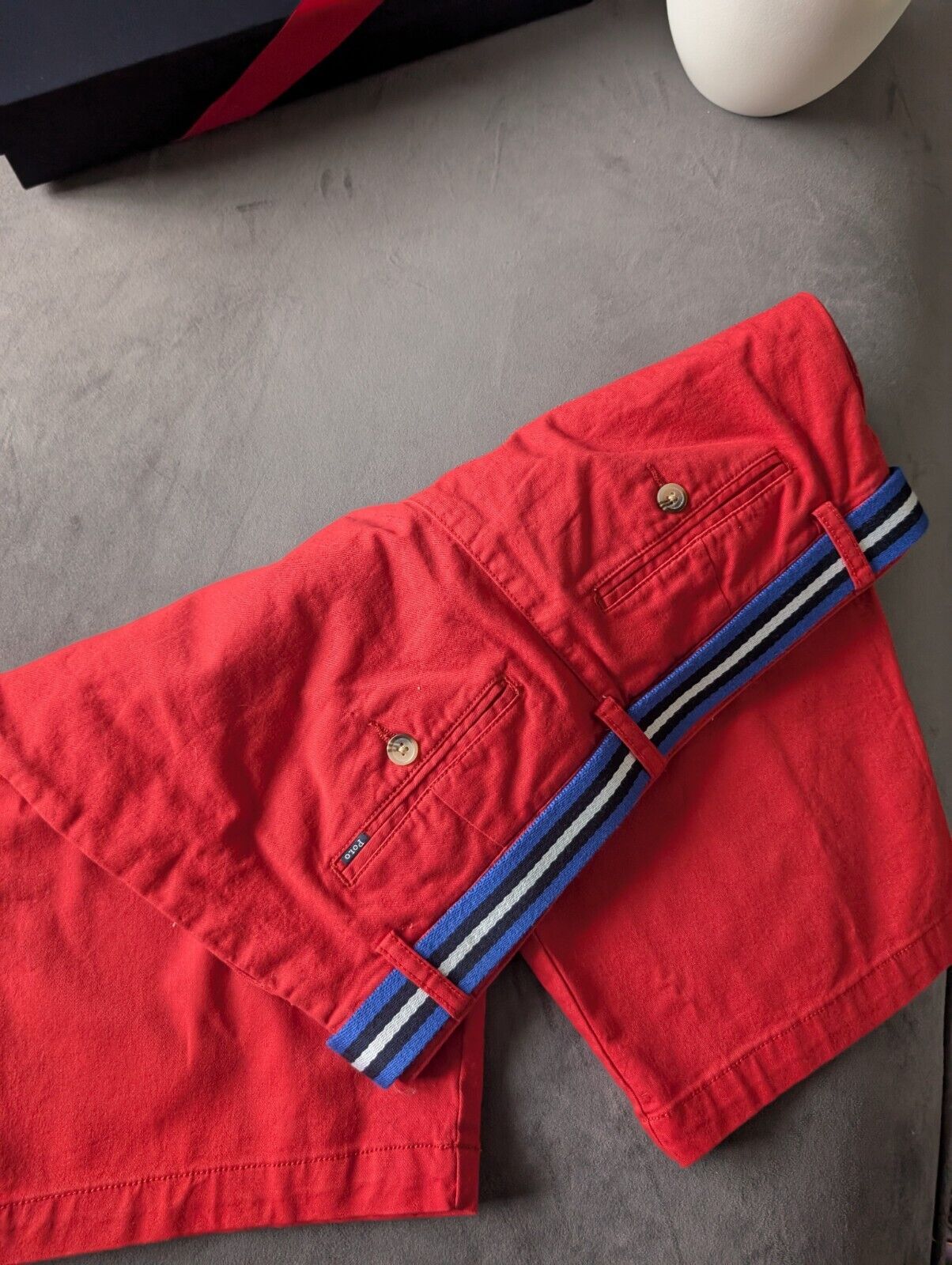 New Ralph Lauren Boys Red Chino Shorts + Belt Smart Gift Age 13 Casual Summer