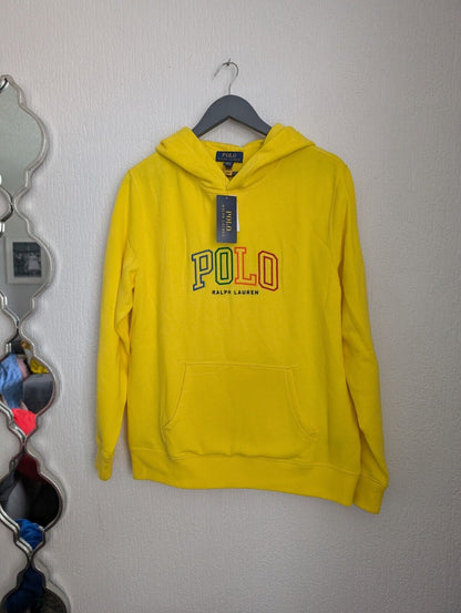 new Ralph Lauren classic yellow rainbow polo hoodie age 15yr / adult XS/S polo