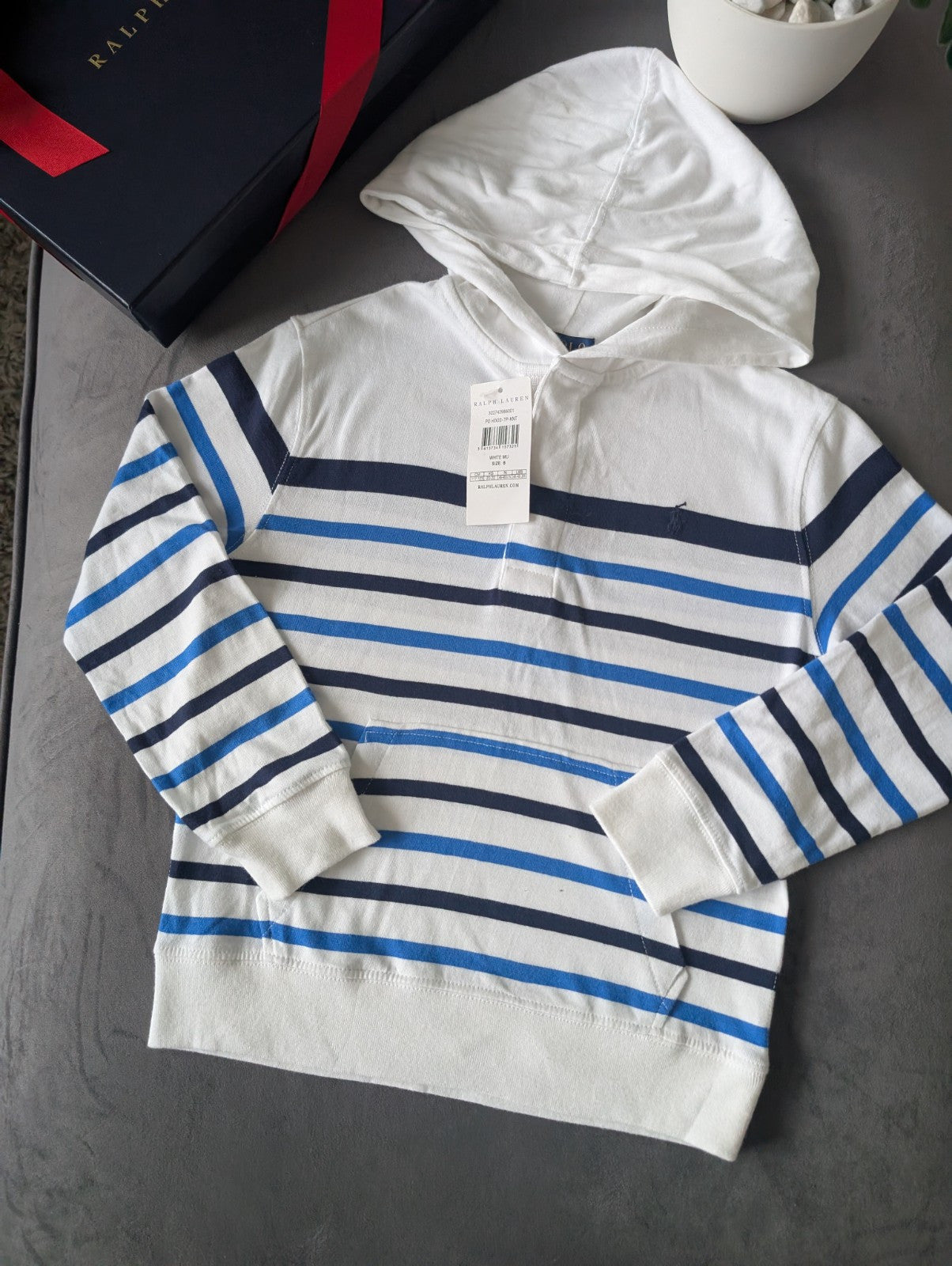 New Ralph Lauren Boys Stripe Cotton Jersey Long Sleeve Top Jumper Age 6 Spring