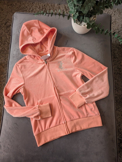 New Juicy Couture Kids Full Zip Track Jacket Peach Pink  Girl's Age 10/11