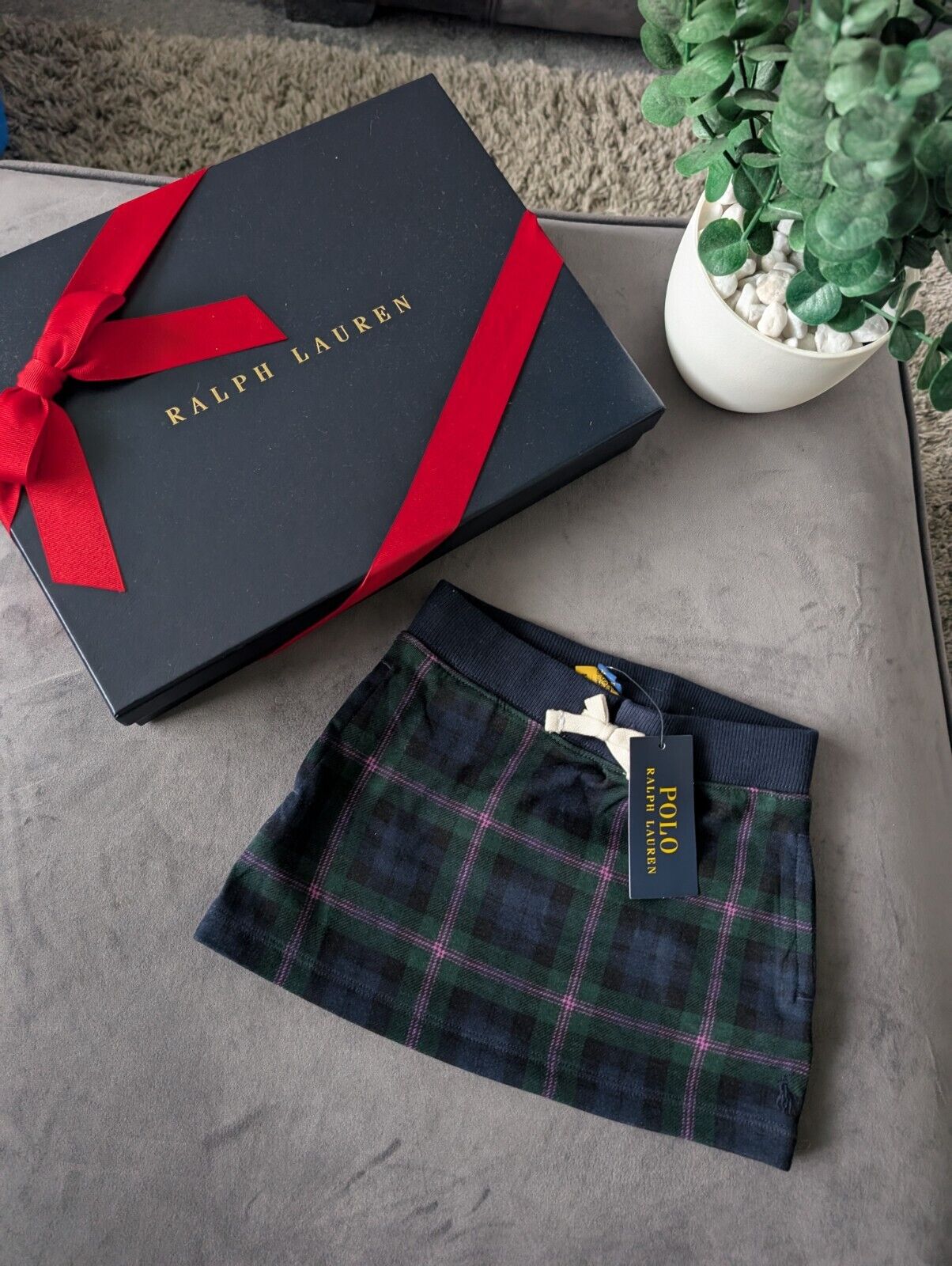 New Ralph Lauren Girls Tartan Green Skirt Plaid Cute Gift Age 2 Checked