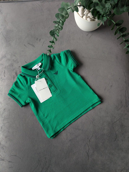 New Gorgeous Emporio Armani  Boy's Green Polo Shirt 6 Months Designer Gift Cute