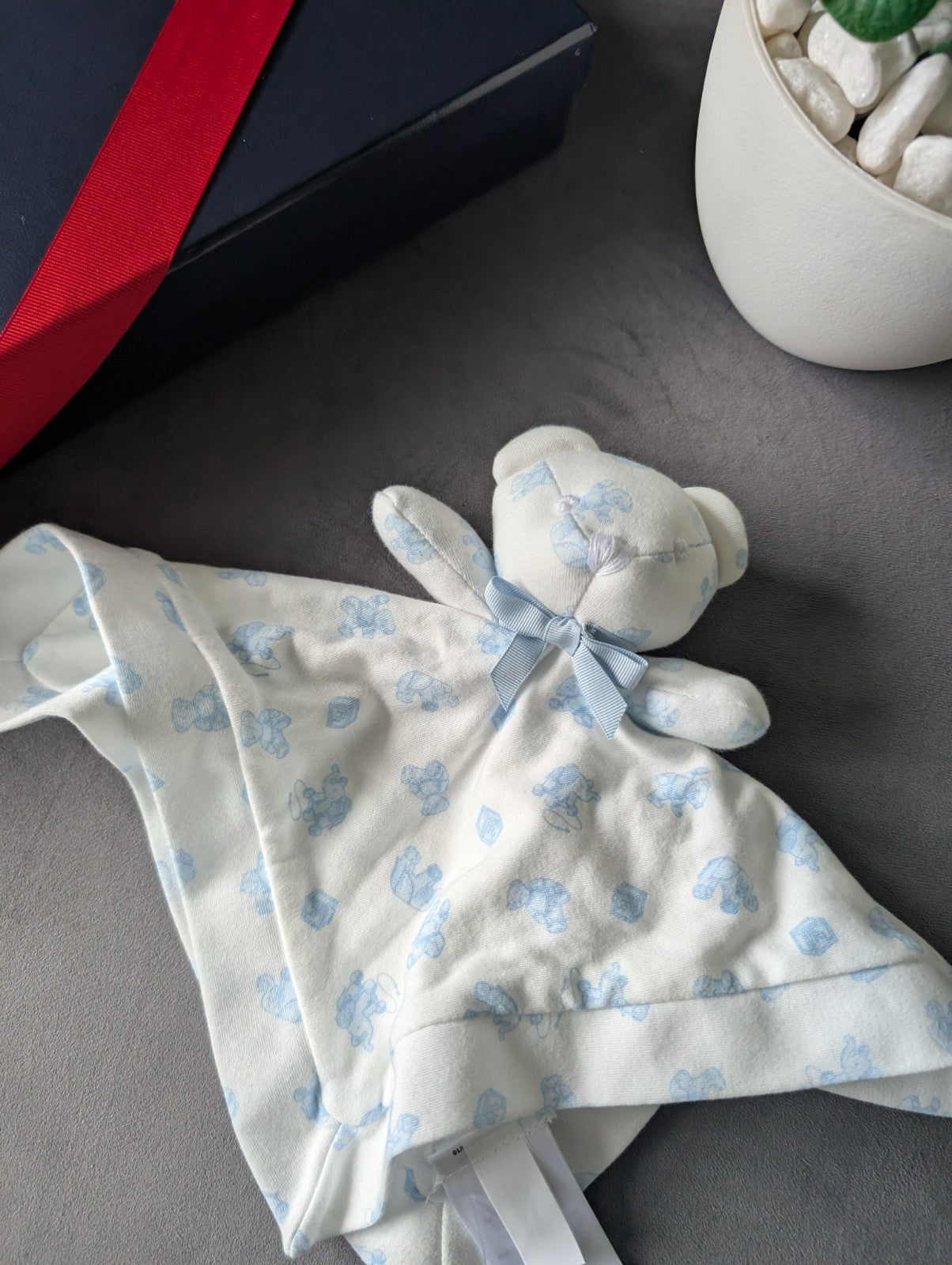 Ralph Lauren Baby Boy Blue Bear Comforter Baby Blanket Designer Baby Gift New