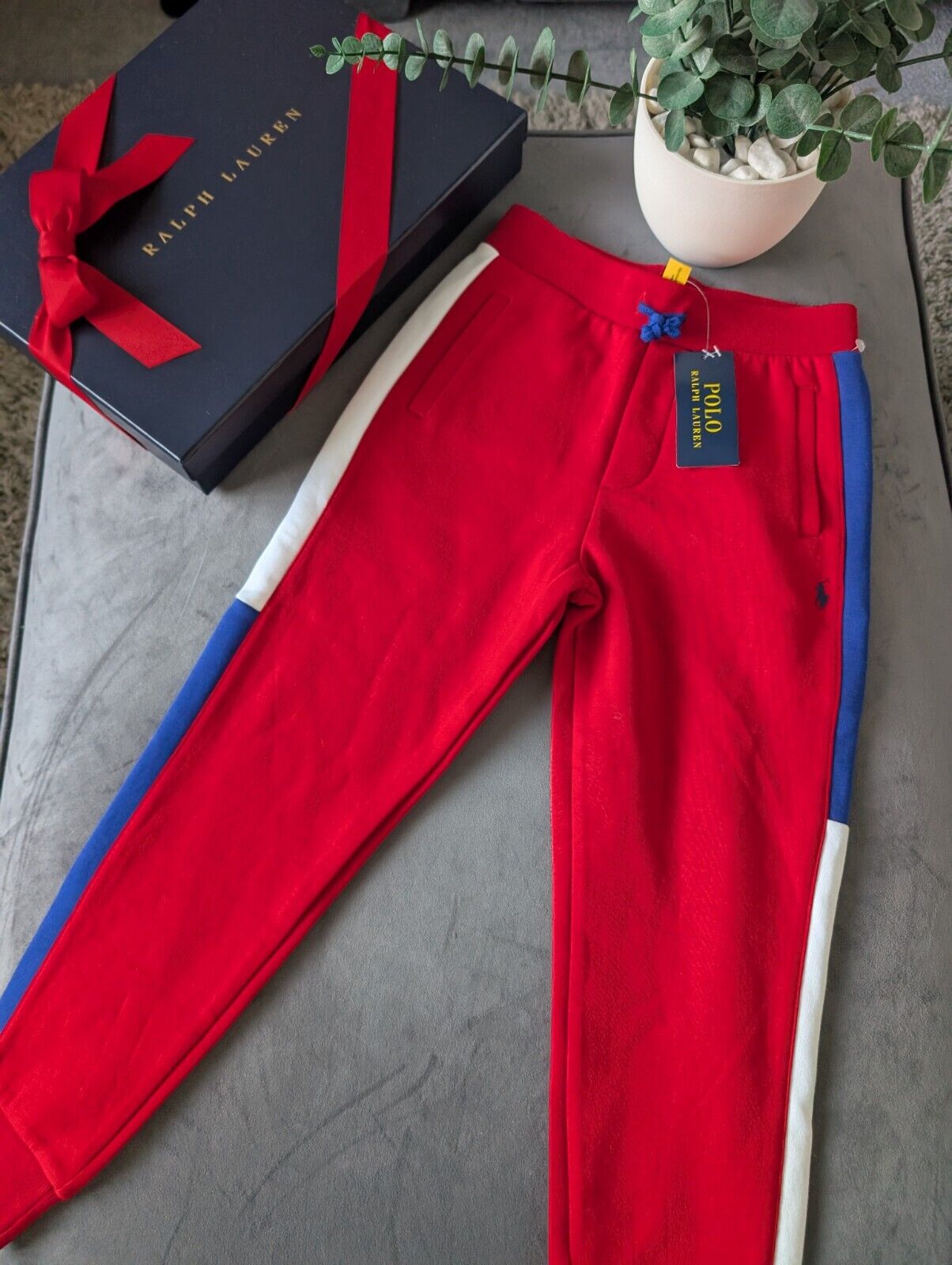 New Boys Ralph Lauren Polo Boys Joggers Red Fleece Age 7 years Casual Smart