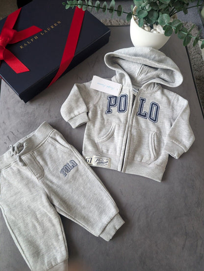 New Ralph Lauren baby boys Grey White tracksuit 3-6m smart casual cute Gift £120