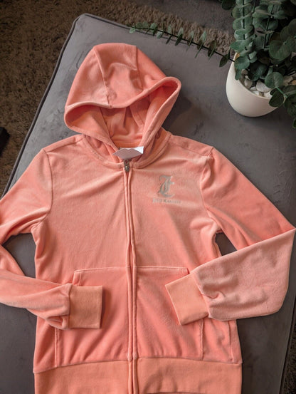 New Juicy Couture Kids Full Zip Track Jacket Peach Pink  Girl's Age 10/11