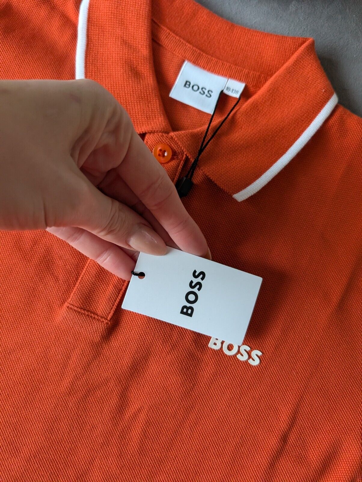 New Hugo boss boys Smart polo shirt top t shirt Gift Tangerine Orange 10yr £60