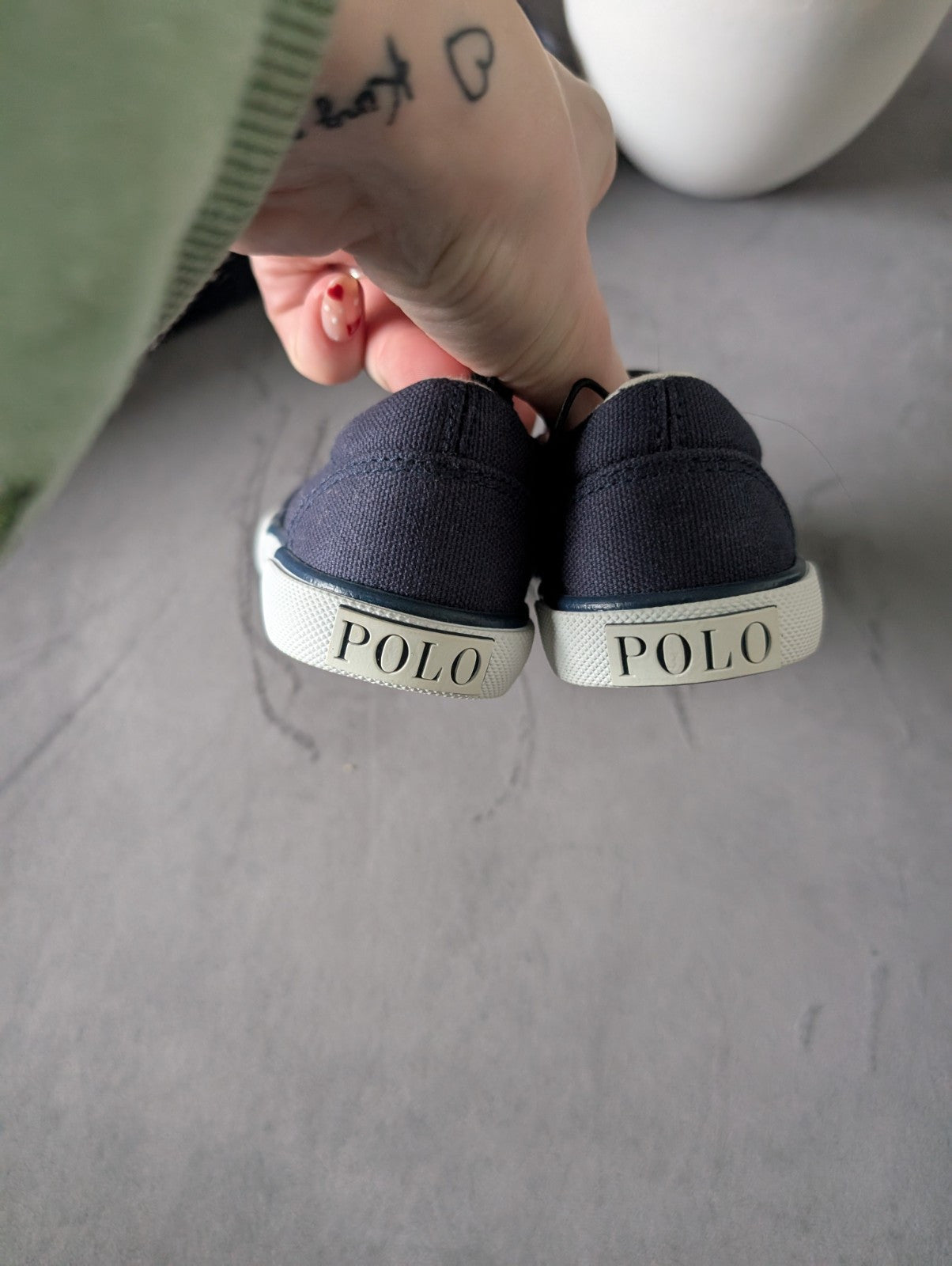 New Ralph Lauren baby boy embroidery pony pump trainer slip on shoes 5.5 UK Cute