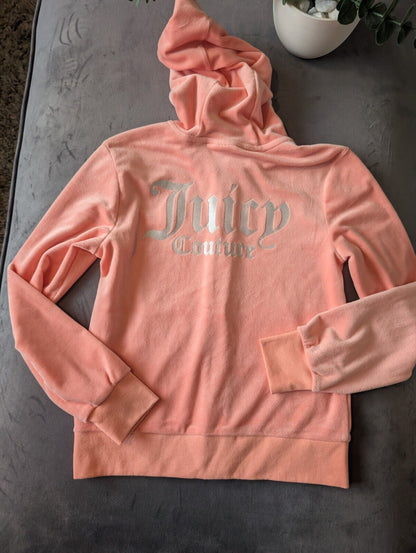 New Juicy Couture Kids Full Zip Track Jacket Peach Pink  Girl's Age 10/11