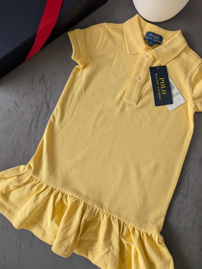 new polo Ralph Lauren yellow polo smart Dress Age 2 years occasion gift pretty