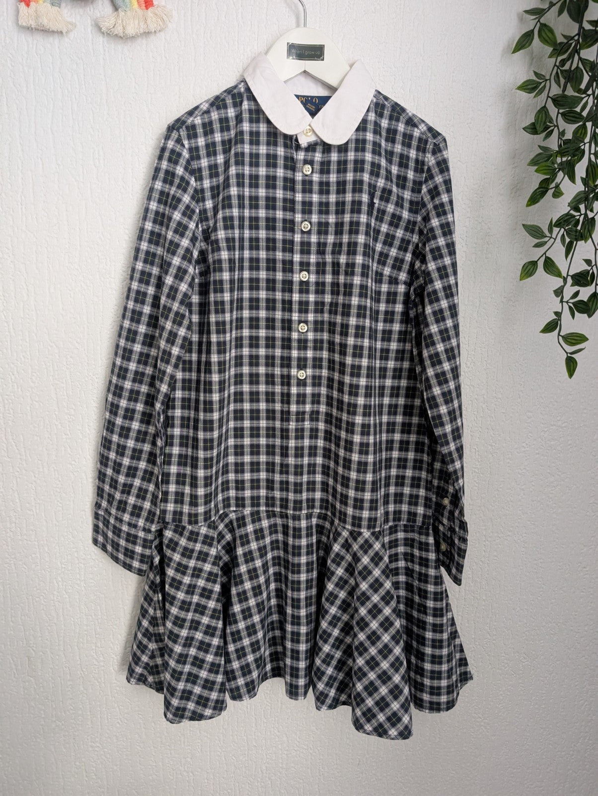 Worn Once Ralph Lauren Girls Fun Red Tartan Dress Light Weight Oxford 8-10yr