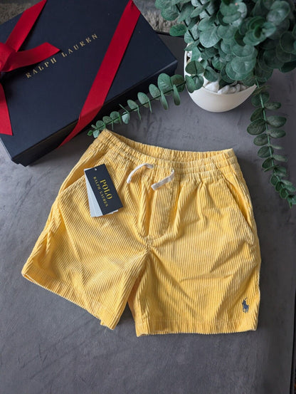 New Yellow Summer Ralph Lauren Corduroy Shorts Boys 8 Yrs Gift Smart Casual