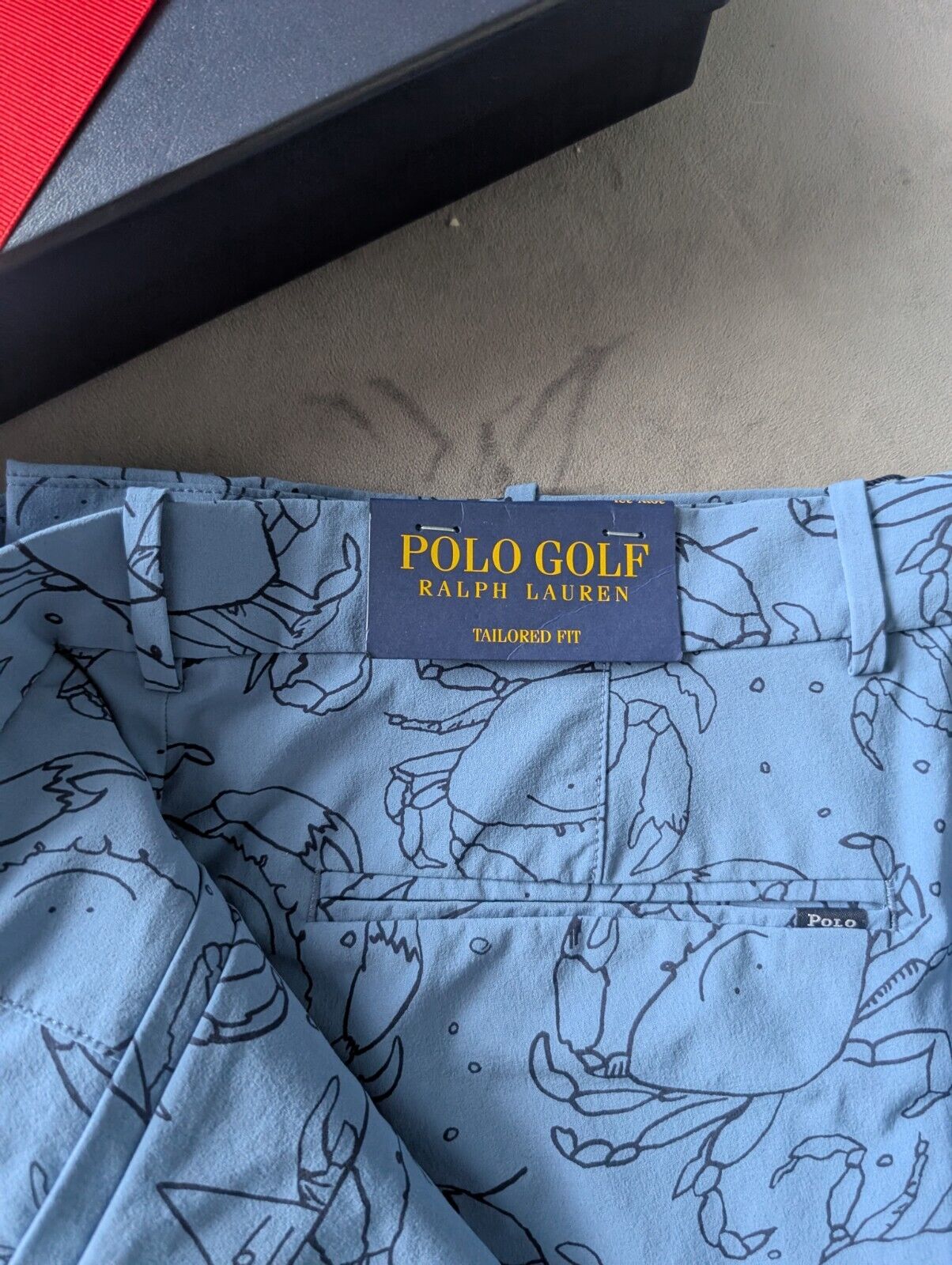 New Polo Ralph Lauren Golf Tailored Fit Printed Pants Weekend Crab Chino 30W 32L