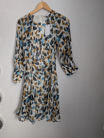 New Stunning Reiss Molly Ink Printed Mini Fit And Flare Dress UK 8 £195 Occasion