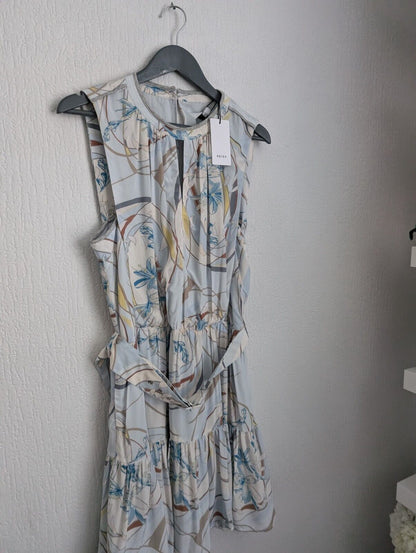 BNWT Reiss Vienna swirl print mini dress size 12 blue grey floral rrp£185 Formal