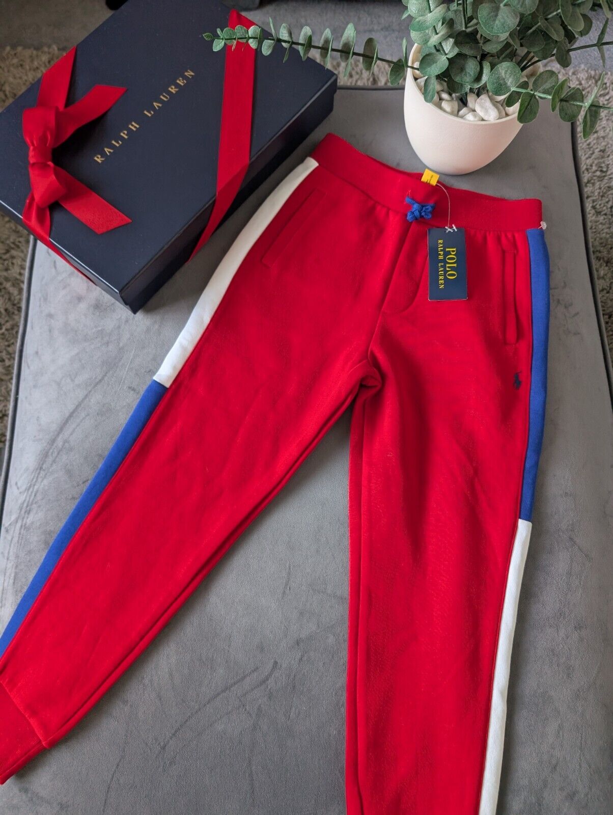 New Boys Ralph Lauren Polo Boys Joggers Red Fleece Age 7 years Casual Smart