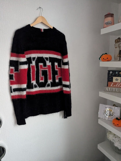 New Tommy Hilfiger Collection  Tonny Mohair Sweater Unisex UK  M Black Red White