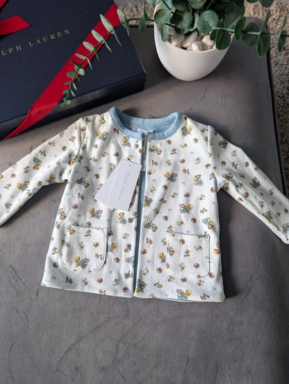 New Ralph Lauren Baby Boy Reversible Jacket Blue Farmhouse Bear Design 6-9m Gift