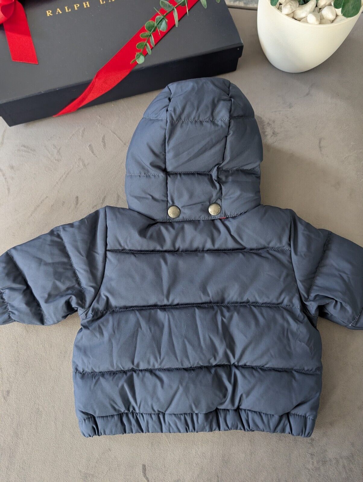 New Ralph Lauren Baby Boys  Down Vintage Jacket Coat 0-3m Navy Red Warm Gift