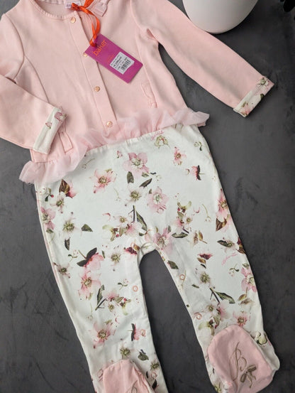 New Ted Baker Baby Girl Sleepsuit Outfit Romper Frill Gift 18-24m Floral