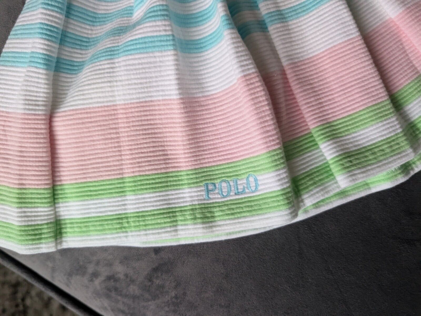 New Stunning Girls Ralph Lauren pastel Ribbed Stripe Dress Occasion Age 3 Gift