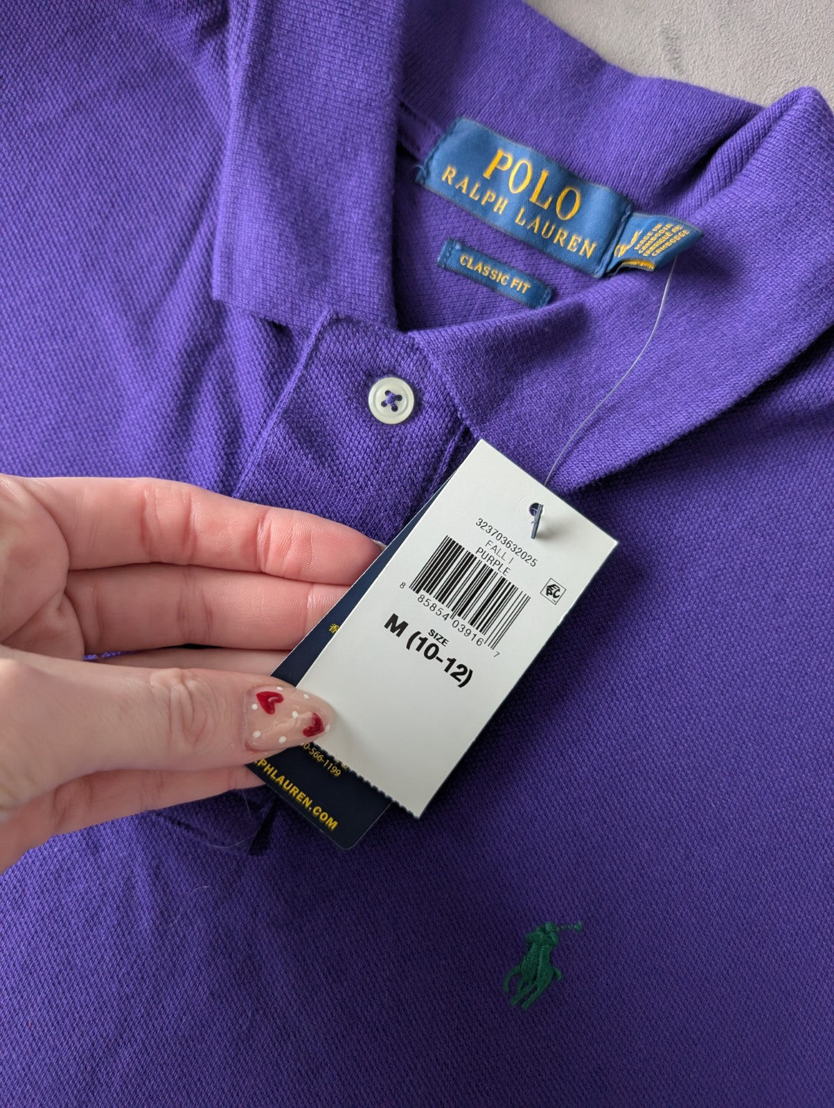 New Ralph Lauren Plain Smart Purple  Short Sleeve Polo Gift Occasion 10y Boys