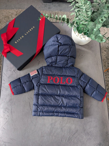 New Ralph Lauren Baby Boys Packable Down Jacket  Coat 3-6m RRP £125 Gift Winter