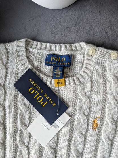 New Polo by Ralph Lauren Cable Knit Jumper Ivory Girls 3yrs Glitter Sparkle New