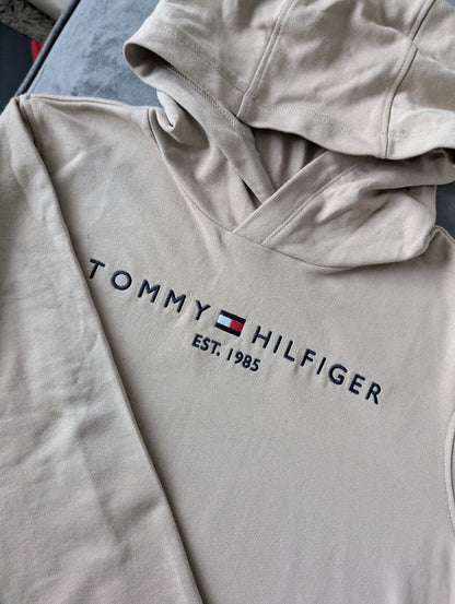 Worn Once Boys Tommy Hilfiger Sand Beige Smart Hoodie Age 16 Smart Embroidery