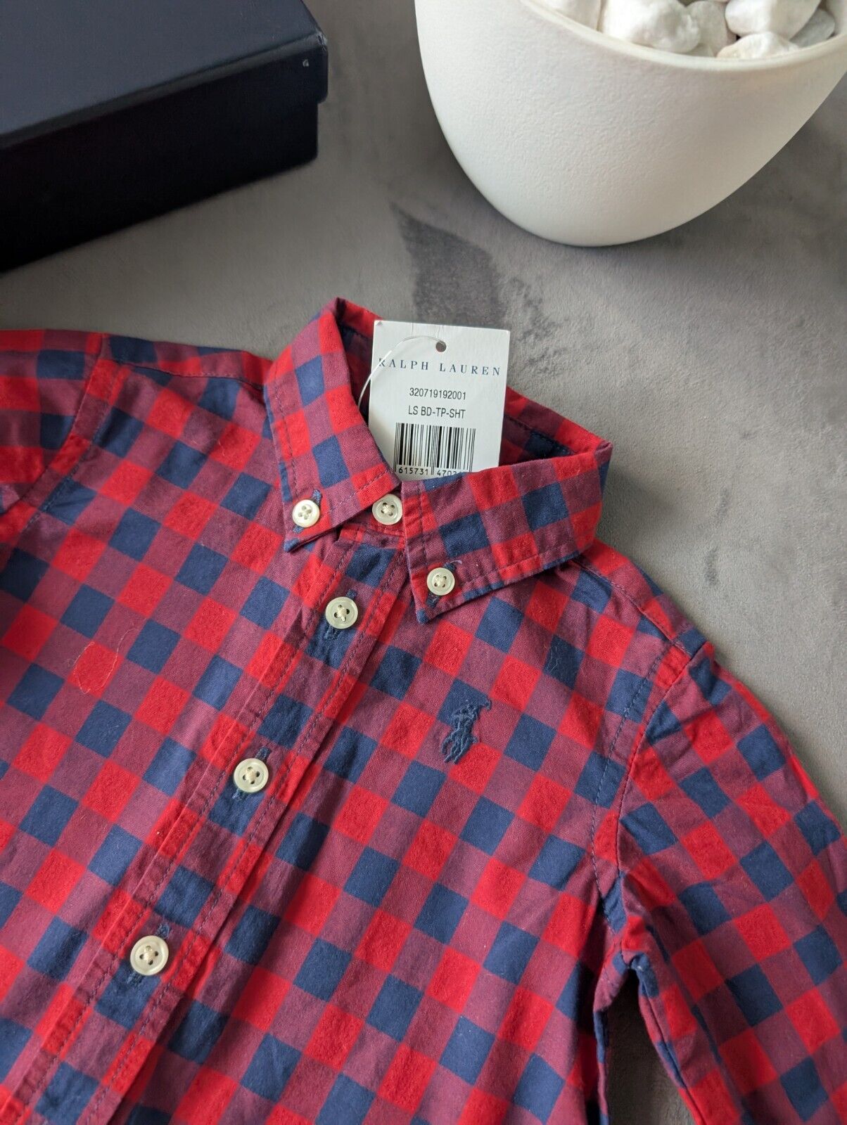 New Ralph Lauren Baby Boy Checked Shirt Smart Occasion Gift Age 3m Red L Sleeve