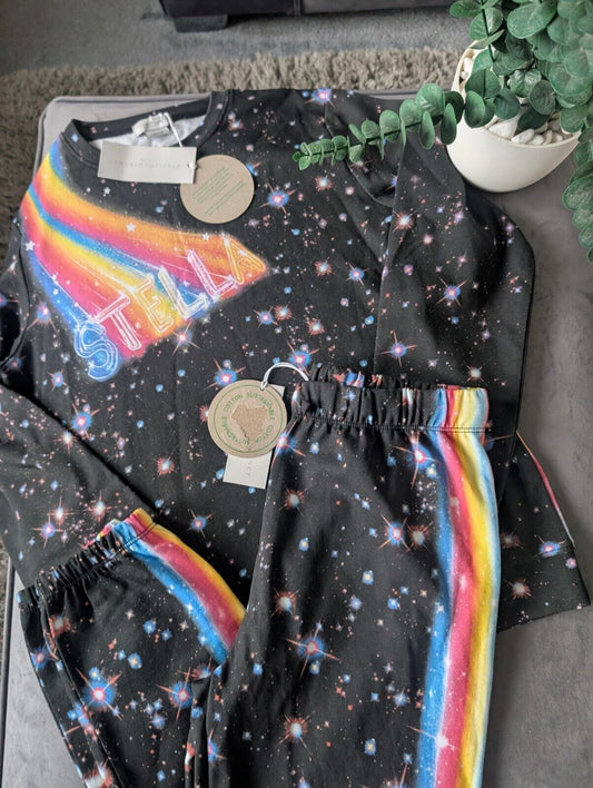 New Stella McCartney tracksuit girls galaxy print age 14 Yrs Rainbow RRP £240