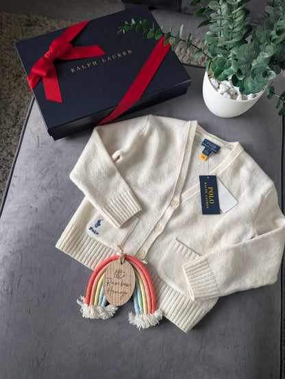 New Stunning Ralph Lauren Girls Wool Cashmere Ivory Cardigan Age 5 RRP £149 Gift