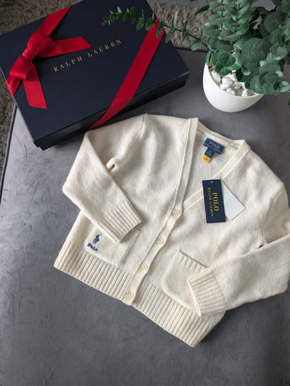 New Stunning Ralph Lauren Girls Wool Cashmere Ivory Cardigan Age 5 RRP £149 Gift