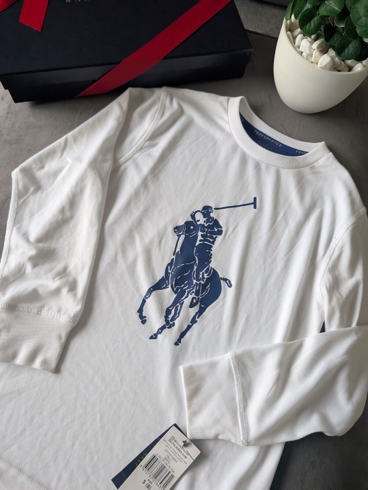 New Ralph Lauren Boys White Performance Sport Ralph TShirt Long Sleeve 8y Active