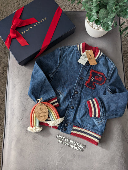 New Ralph Lauren Gorgeous Tigers Denim Style Jacket Gift 5-6y Unisex USA Gift