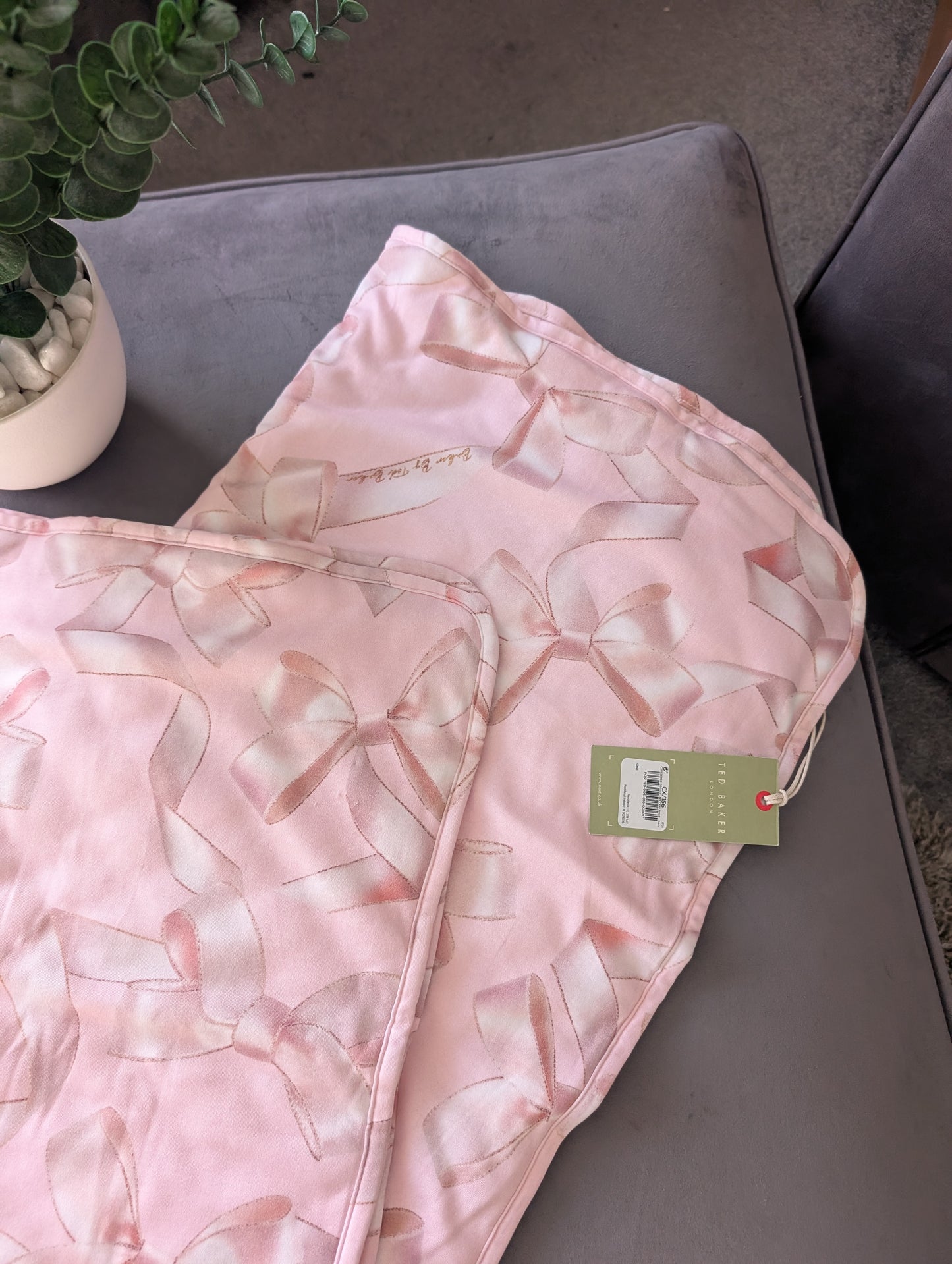 New Ted Baker Baby Blanket Pink Bows Luxury Cute Baby Gift Newborn Baby Shower