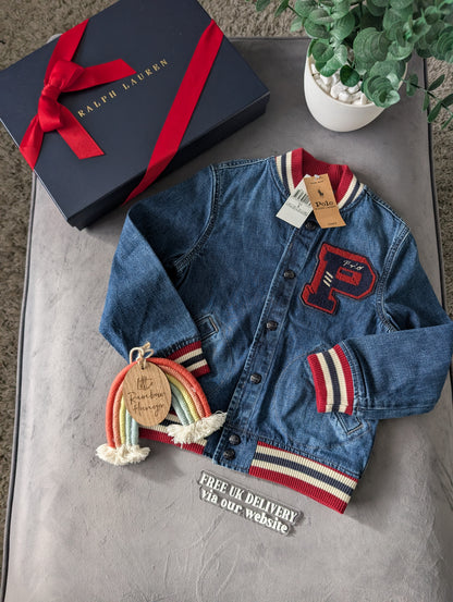 New Ralph Lauren Gorgeous Tigers Denim Style Jacket Gift 5-6y Unisex USA Gift