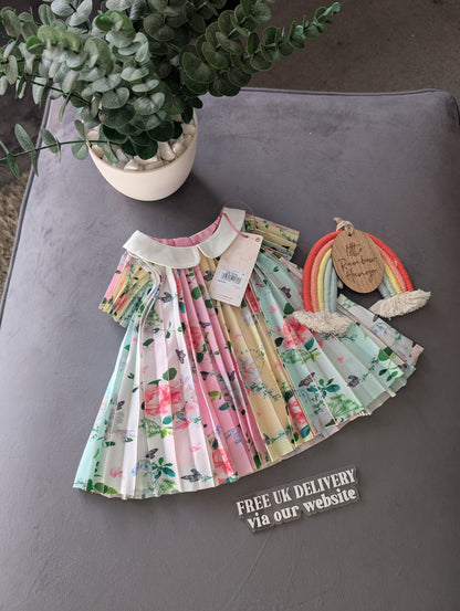 New Ted Baker Baby Girls Pleated Rainbow Occasion Dress Floaty 0-3m Gift Spring