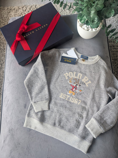 New stunning Ralph Lauren Bunny Luna Easter Grey Cute Jumper fleece 2yrs gift