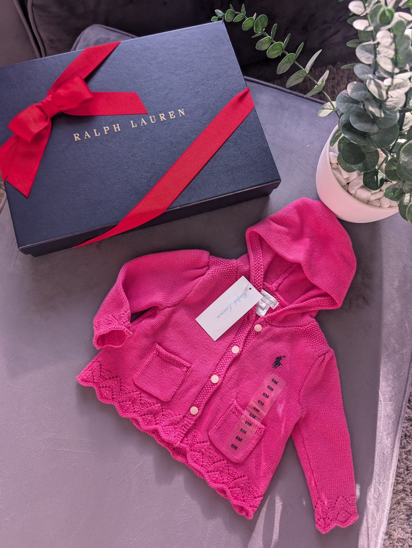 New Ralph Lauren Baby Pink Delicate Knit Cute Cardigan 3-6m Cute Baby Girl Gift