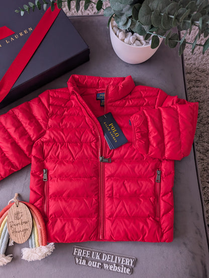 New Quilted Ralph Lauren Puffer down filled Coat Boys 2-3y Red Smart Gift Spring