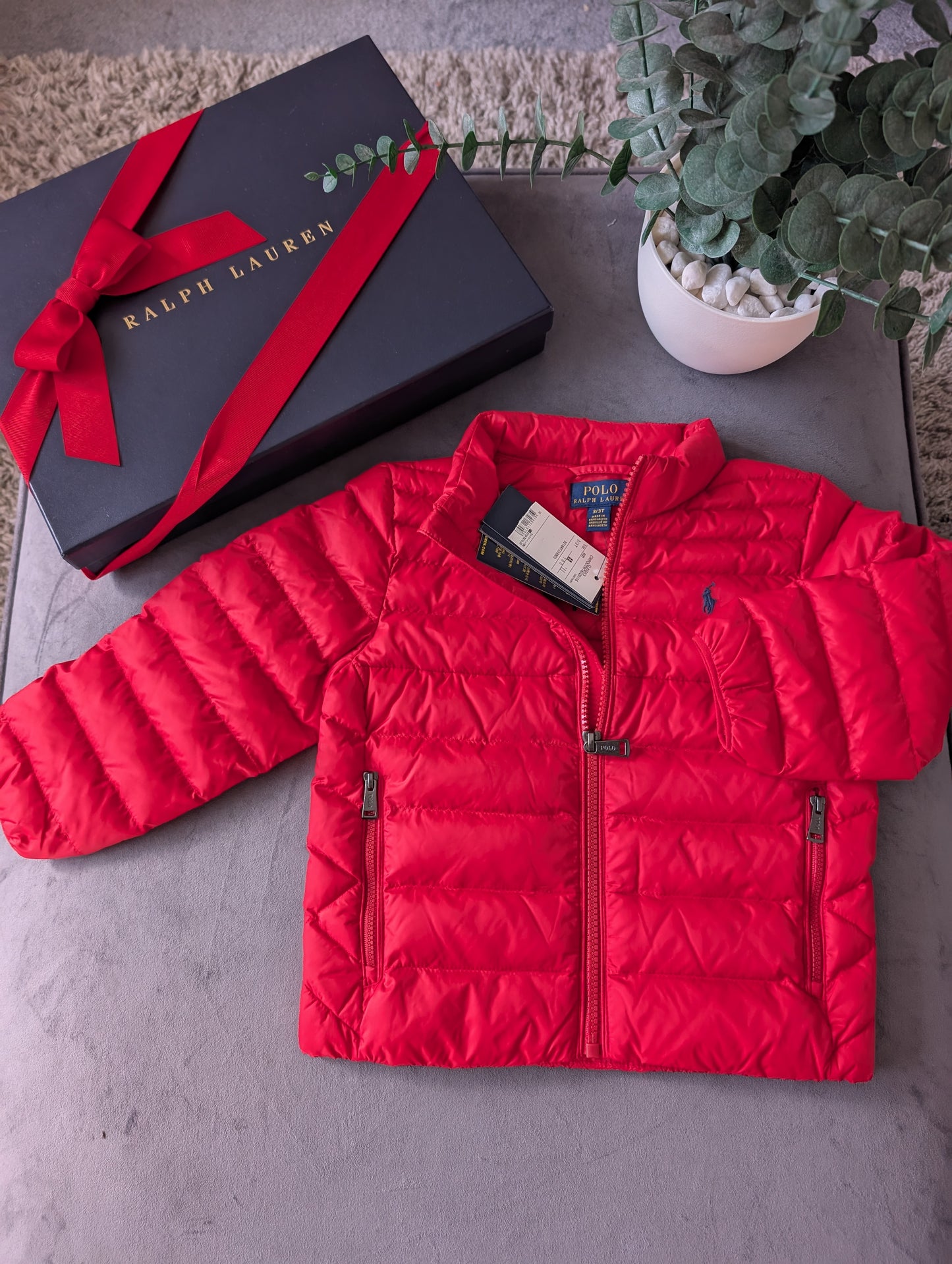 New Quilted Ralph Lauren Puffer down filled Coat Boys 2-3y Red Smart Gift Spring