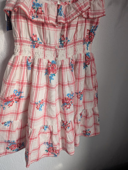 New Ralph Lauren Polo Floral Pretty Dress Summer Occasion 10-12yr Pink Patchwork